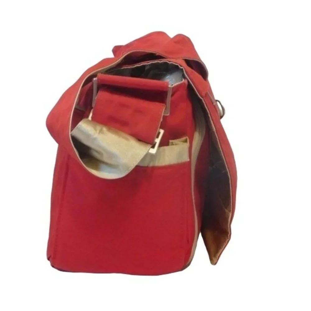 Jujube Classic Messenger 'Be All' Diaper Bag with Changing Pad in Red / Gold